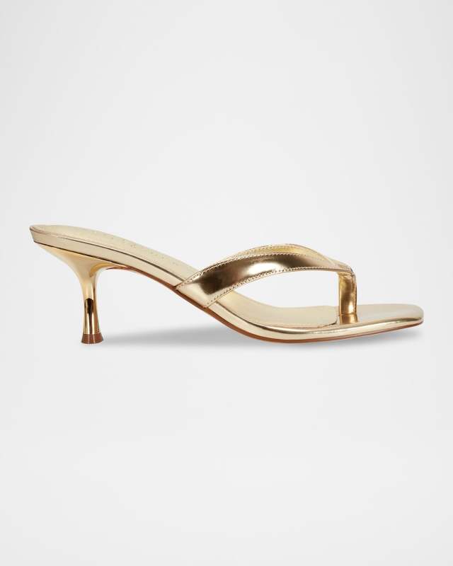 Amele Metallic Kitten Thong Slide Sandals